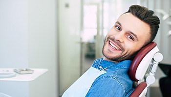 Patient in Catonsville smiling after cosmetic dentistry